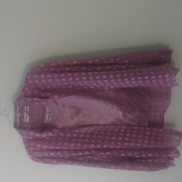 Size 2X purple top with attached satin looking tank - Picture 1 of 7